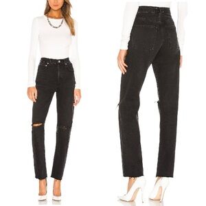 NWT AGOLDE Jeans Cherie High Rise Straight Black Size 24